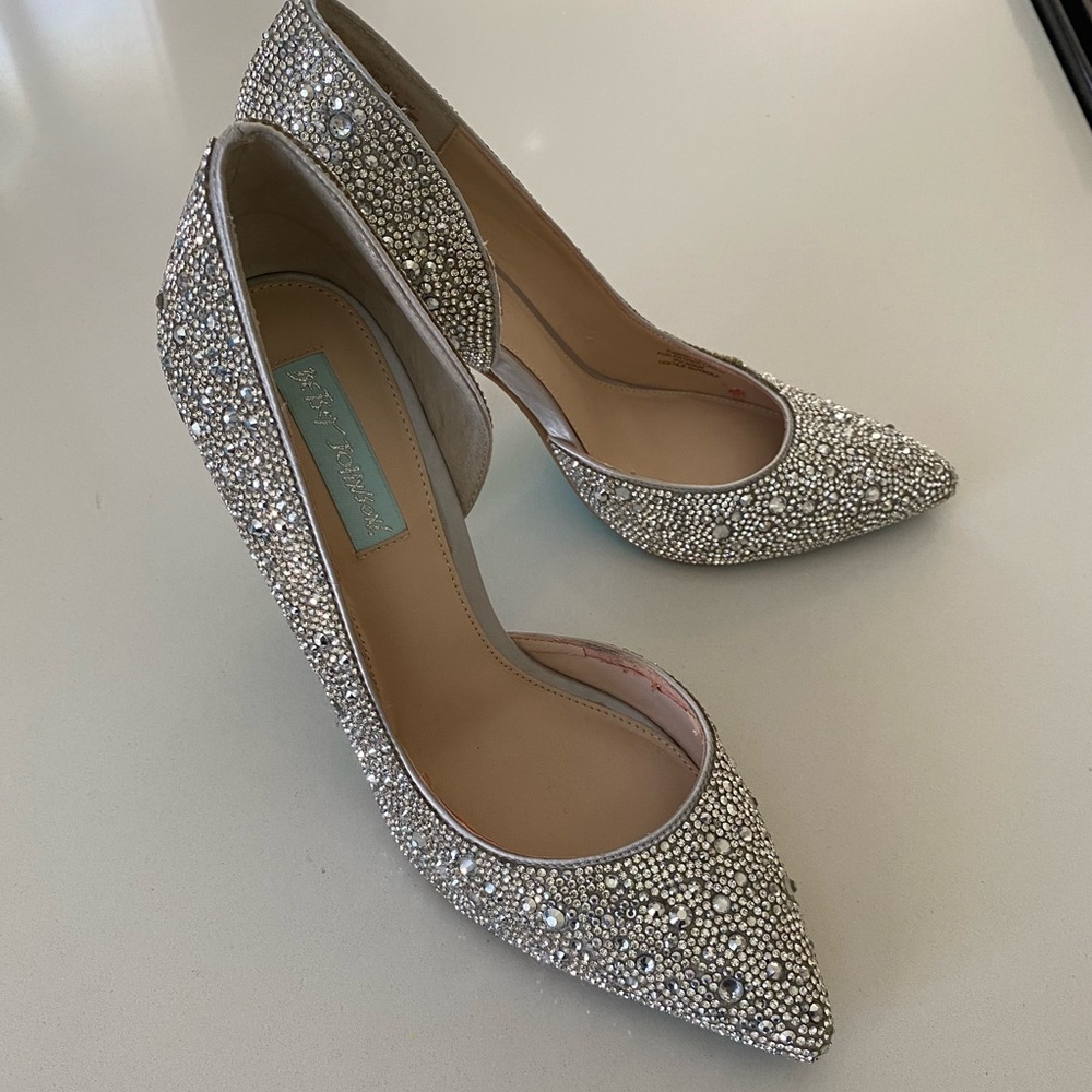 Glamorous Betsey Johnson rhinestone heels